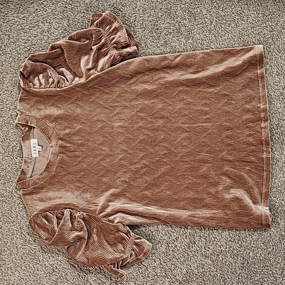 THML Tops - Velvet puffer sleeve top